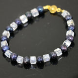7-8mm Natural Pearl Square Crystal Beads Bracelet