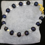 7-8mm Natural Pearl Square Crystal Beads Bracelet