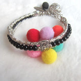 Boho Style Round Beads & Engraved Alloy Leaf Drop with Locket Ball