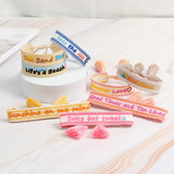 Boho Style Colorful Embroidery Alphabet Bracelet Tassel Wrist Band