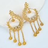 Bohemia Tassel Earrings Italian Plated Twist Hoop Earrings for Women