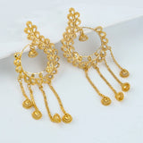 Bohemia Tassel Earrings Italian Plated Twist Hoop Earrings for Women