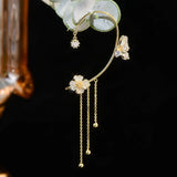 Bohemia Flower Tassel Ear Clip 14K Jewelry