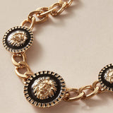 Bohemia Lion's Head Necklace Golden Chain Trending Jewelry