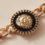 Bohemia Lion's Head Necklace Golden Chain Trending Jewelry