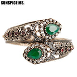 Bohemia Women Bracelet Vintage Flower Resin Bangle Antqiue Turkey Ethni