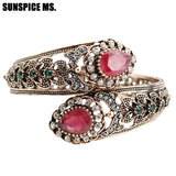 Bohemia Women Bracelet Vintage Flower Resin Bangle Antqiue Turkey Ethni
