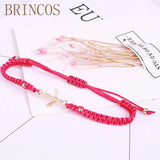 Bohemia Women Bracelets Braided Rope Adjustable Slipknot Red Jewelry