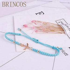 Bohemia Women Bracelets Braided Rope Adjustable Slipknot Red Jewelry