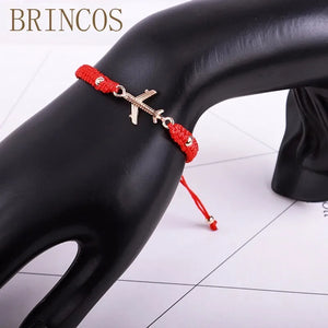 Bohemia Women Bracelets Braided Rope Adjustable Slipknot Red Jewelry