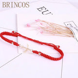 Bohemia Women Bracelets Braided Rope Adjustable Slipknot Red Jewelry