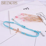 Bohemia Women Bracelets Braided Rope Adjustable Slipknot Red Jewelry