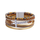 Bohemia Women's Crystal Leather Bracelet