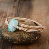 Bohemia Wrap Bracelets Geometric Amazonite Stone Long Friendship Bracelet