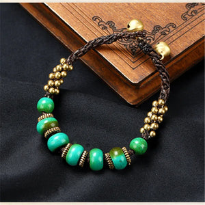Bohemia Stone Beads Bracelet for Women Vintage Resin Charm Bracelets