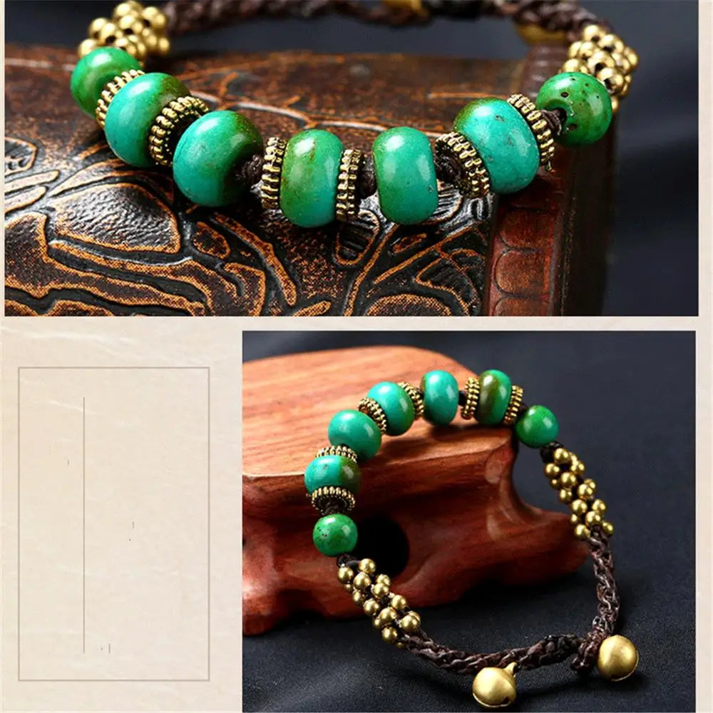 Bohemia Stone Beads Bracelet for Women Vintage Resin Charm Bracelets