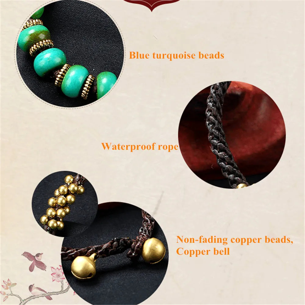 Bohemia Stone Beads Bracelet for Women Vintage Resin Charm Bracelets