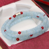 Bohemia Long Chain 4 Row Chalcedony Jades Bead Bracelet