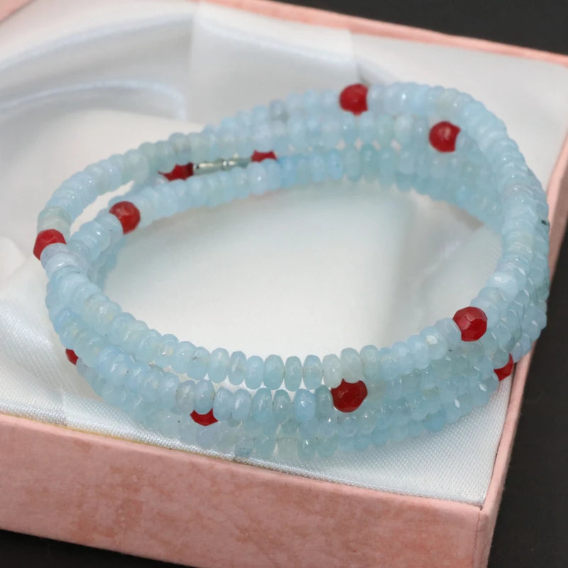 Bohemia Long Chain 4 Row Chalcedony Jades Bead Bracelet