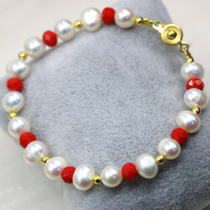 Bohemia 8-9mm Pearl Beads Bracelet for Women DIY Jewelry B2990