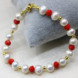 Bohemia 8-9mm Pearl Beads Bracelet for Women DIY Jewelry B2990