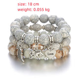 Boho Elephant Wing Love Letter Charm Bracelet