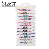 Bohemian Butterfly Charms Bracelet 12pcs/Set Women Adjustable Wristband