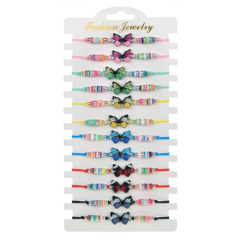 Bohemian 12pcs Butterfly Skull Star Charms Bracelet Set Evil Eye Yoga Anklet