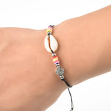 Shell Turtle Charms Braided Bracelet for Women Child Animal Adjustable Rope