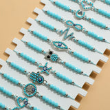 Bohemian 12pcs/lot Women Shell Heart Braided Bracelets Set