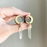 Bohemian Moon Quartz Plugs Stainless Steel