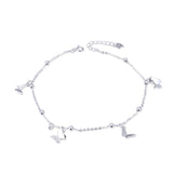 925 Silver Butterfly Anklet Vintage Yoga Beach Barefoot Sandals