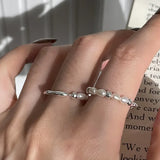 925 Silver Geometric Pearls Ring for Women