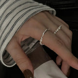 925 Silver Geometric Pearls Ring for Women