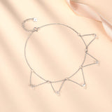 Boho 925 Silver Zircon Anklet for Women