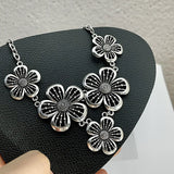 Patchwork Flowers Pendant Necklace Boho Vintage Choker