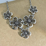 Patchwork Flowers Pendant Necklace Boho Vintage Choker