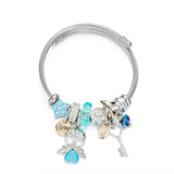 Bohemian Angel Key Bracelets Women Heart Crystal Letters Bracelet