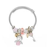 Bohemian Angel Key Bracelets Women Heart Crystal Letters Bracelet