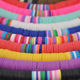 Bohemian Beach Colorful Clay Beaded Choker Boho Rainbow Necklace