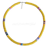 Bohemian Beach Colorful Clay Beaded Choker Boho Rainbow Necklace