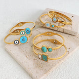 Bohemian Beach Eye Charm Women Friendship Jewelry Stainless Steel Bracelet