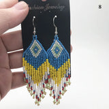 Bohemian Multicolor Beaded Drop Dangle Earrings