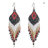 Bohemian Multicolor Beaded Drop Dangle Earrings
