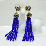 Bohemian Beaded Tassel Earrings Wedding Fringe Hanging Jewelry