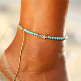 Bohemian Stone Star Anklet for Women Rope Ankle Bracelet Party Jewelry