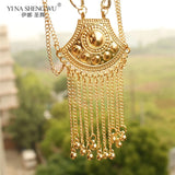 Bohemian Belly Dance Chains Inlay Shield Pendant Waist Belt
