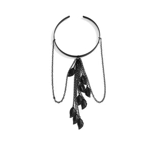 Bohemian Leaf Charm Arm Bracelet Metal Tassel Chains Arm Cuff Bangle