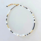 Bohemian Glass Bead Necklace Freshwater Pearl Christmas Gift