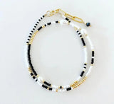 Bohemian Glass Bead Necklace Freshwater Pearl Christmas Gift